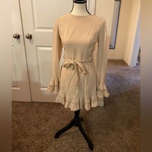 Hello Molly, long sleeve, cream dress.